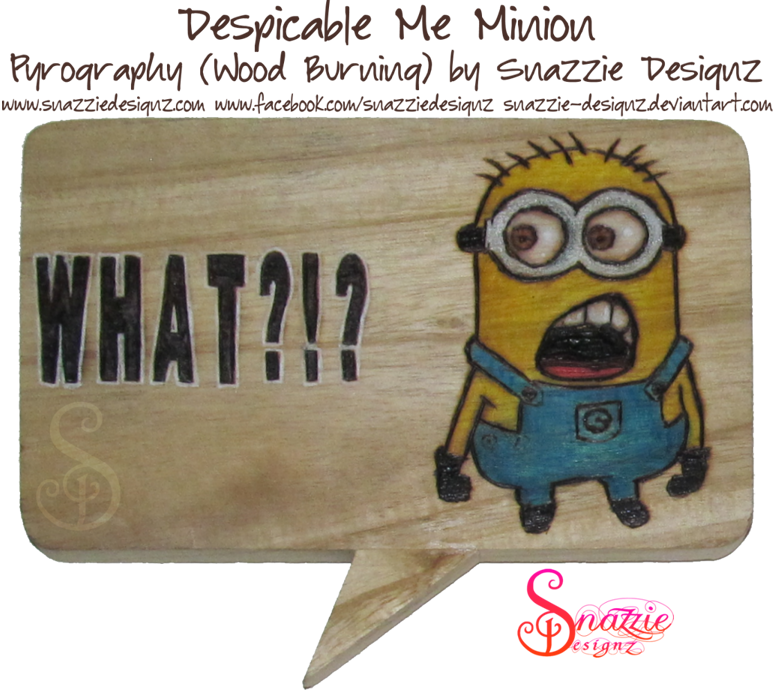 Despicable Me Minion Plaque Woodburning Pyrograph