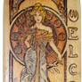 Mucha Welcome Sign Woodburn Pyrography