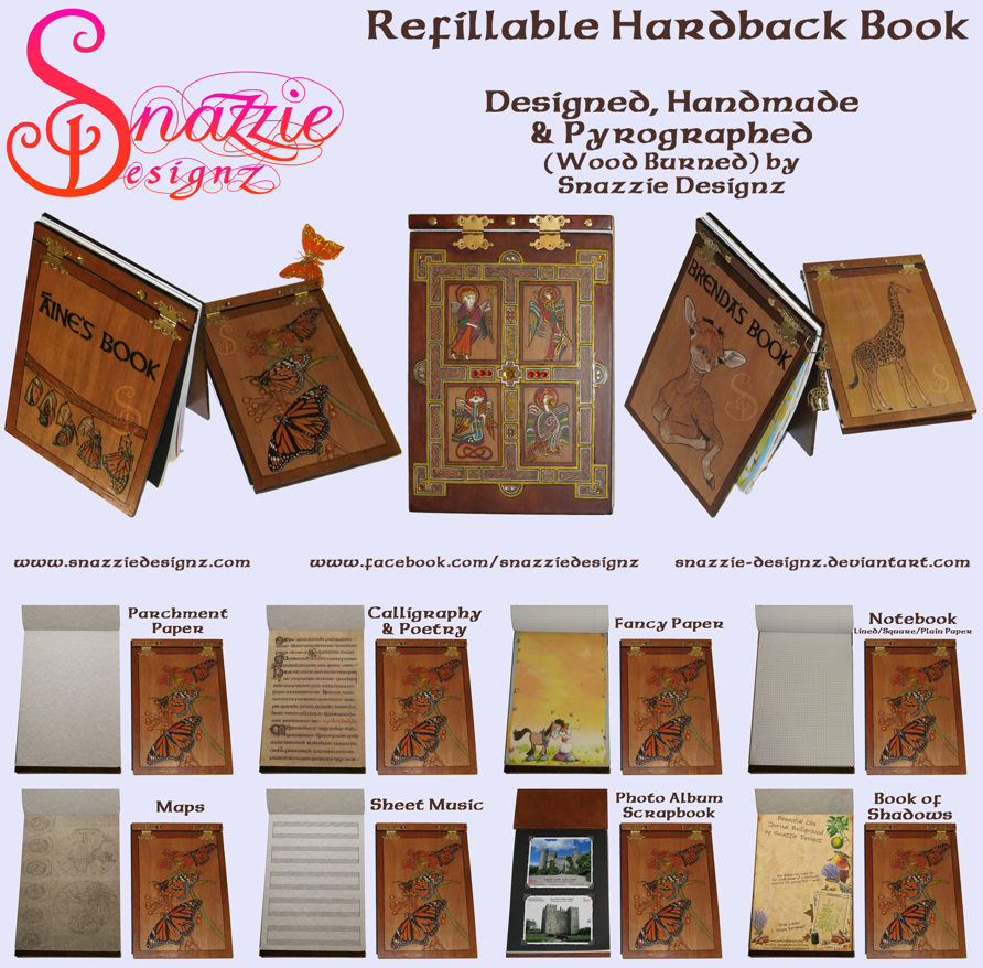 Handmade Refillable Hardback Books Journals