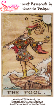 Wooden Tarot Card -  Fool Pyrograph (Wood burning)