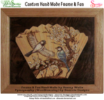 Hand made frame and fan and pyrograph by snazzie-designz