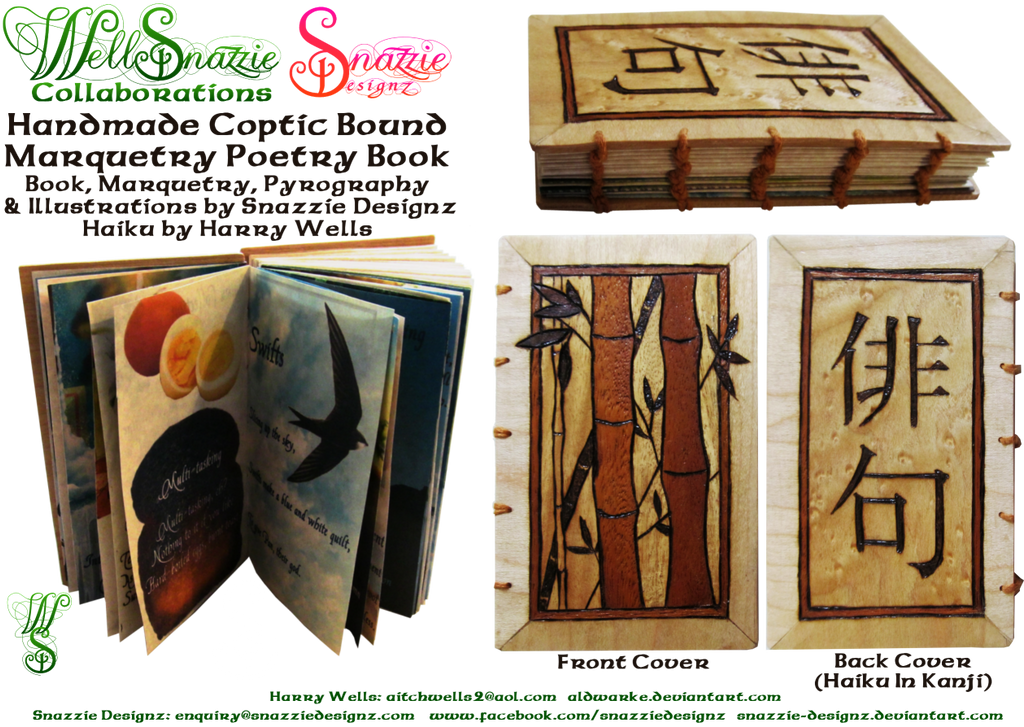 Handmade Coptic Bound Haiku Book by snazzie-designz Handmade Coptic Bound Haiku Book by snazzie-designz