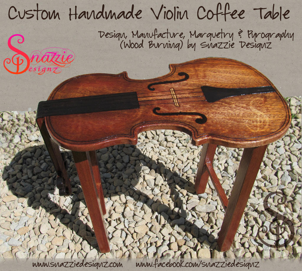Custom Handmade Violin Coffee Table - 02