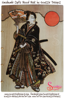 Samurai Girl Pyrograph on Coptic Journal - Front