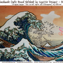 The Great Wave Pyrograph on Coptic Bound Journal