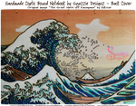 The Great Wave Pyrograph on Coptic Bound Journal by snazzie-designz
