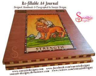 Handmade Refillable Tarot Strength Journal - End