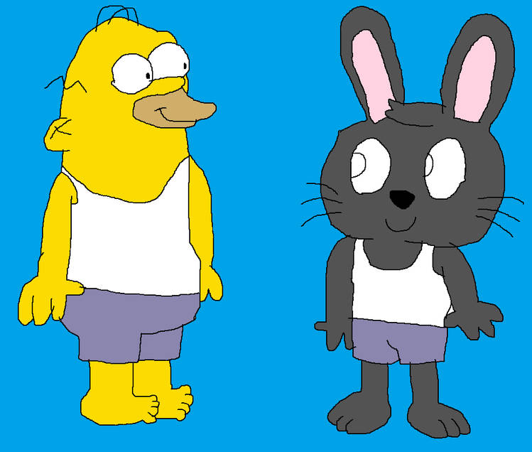 G - Barren Rabbit Meets Homer Simpson by DarwinFan2000 on DeviantArt