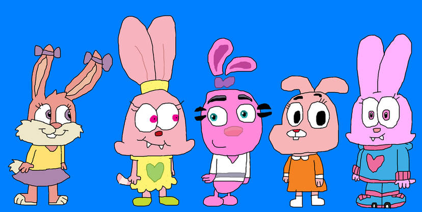 Pink Rabbits by DarwinFan2000 on DeviantArt