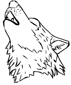 Free Howling Wolf Lineart