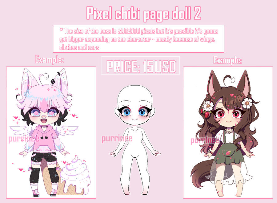 YCH chibi pixel page doll |2| OPEN