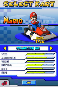 Mario Kart DS HD Kart Selection Screen