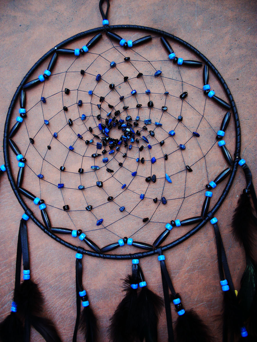 Large Black and Blue Dream Catcher