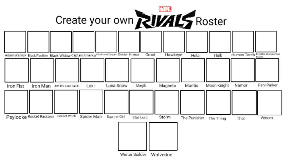 Create Your Own Marvel Rivals roster by LucasTheAnimationFan on DeviantArt