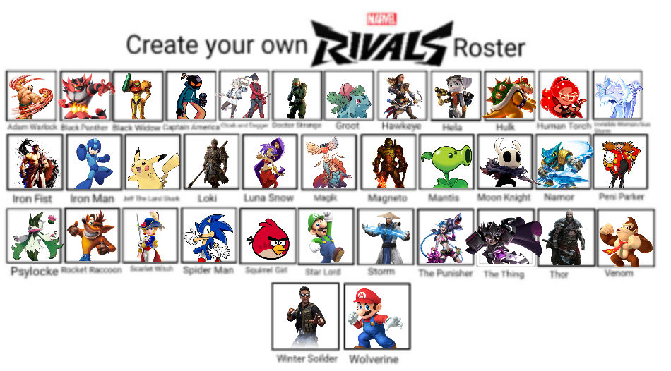 My Gaming Rivals Roster Idea (My AU) by LucasTheChesireDog20 on DeviantArt