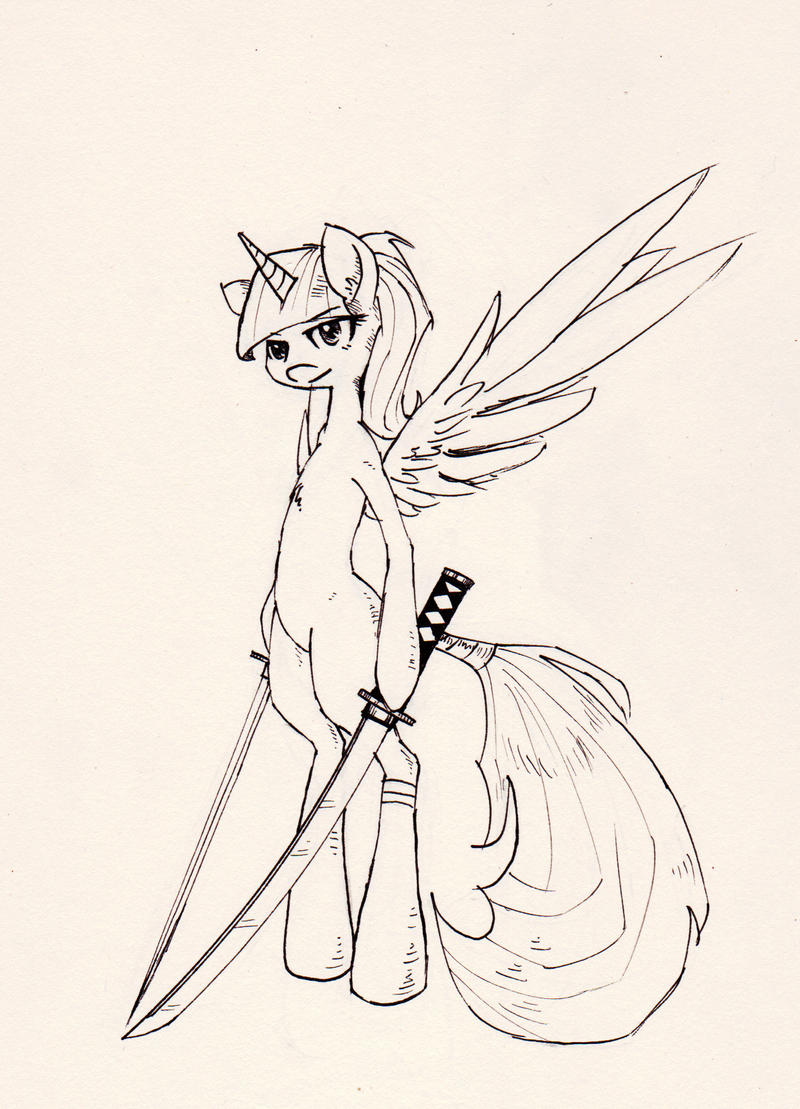 Princess Twilight With Katana Sketch