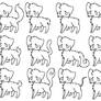 12 cats lineart Ms Paint Friendly