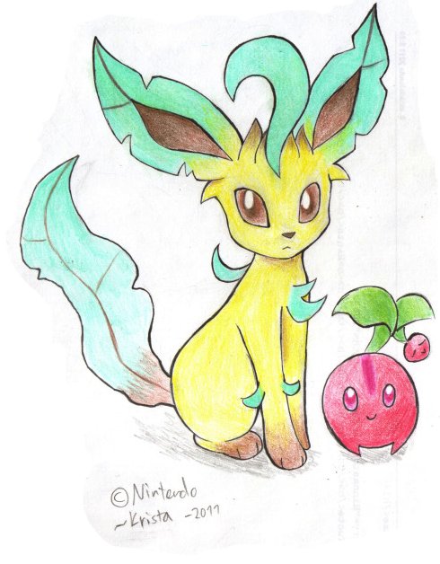 Leafeon and Cherubi