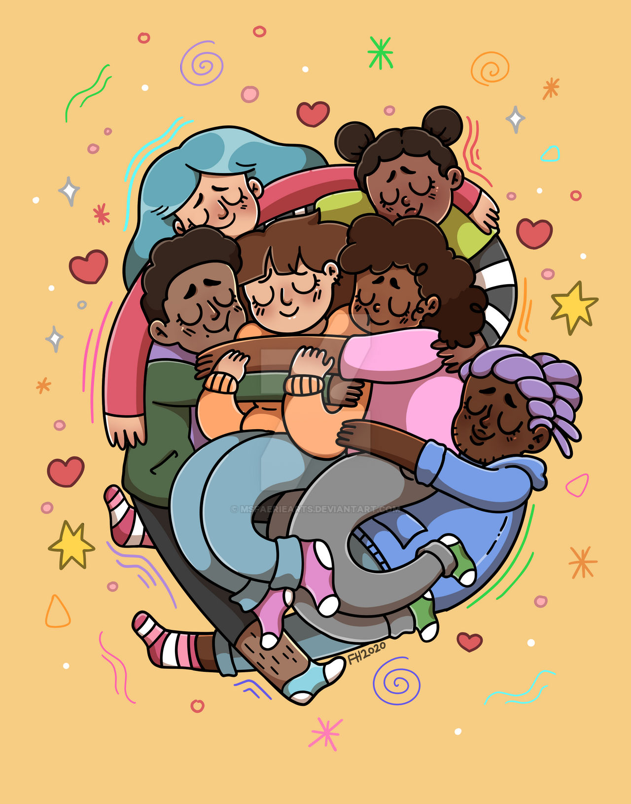 Group Hug by MsFaerieArts on DeviantArt