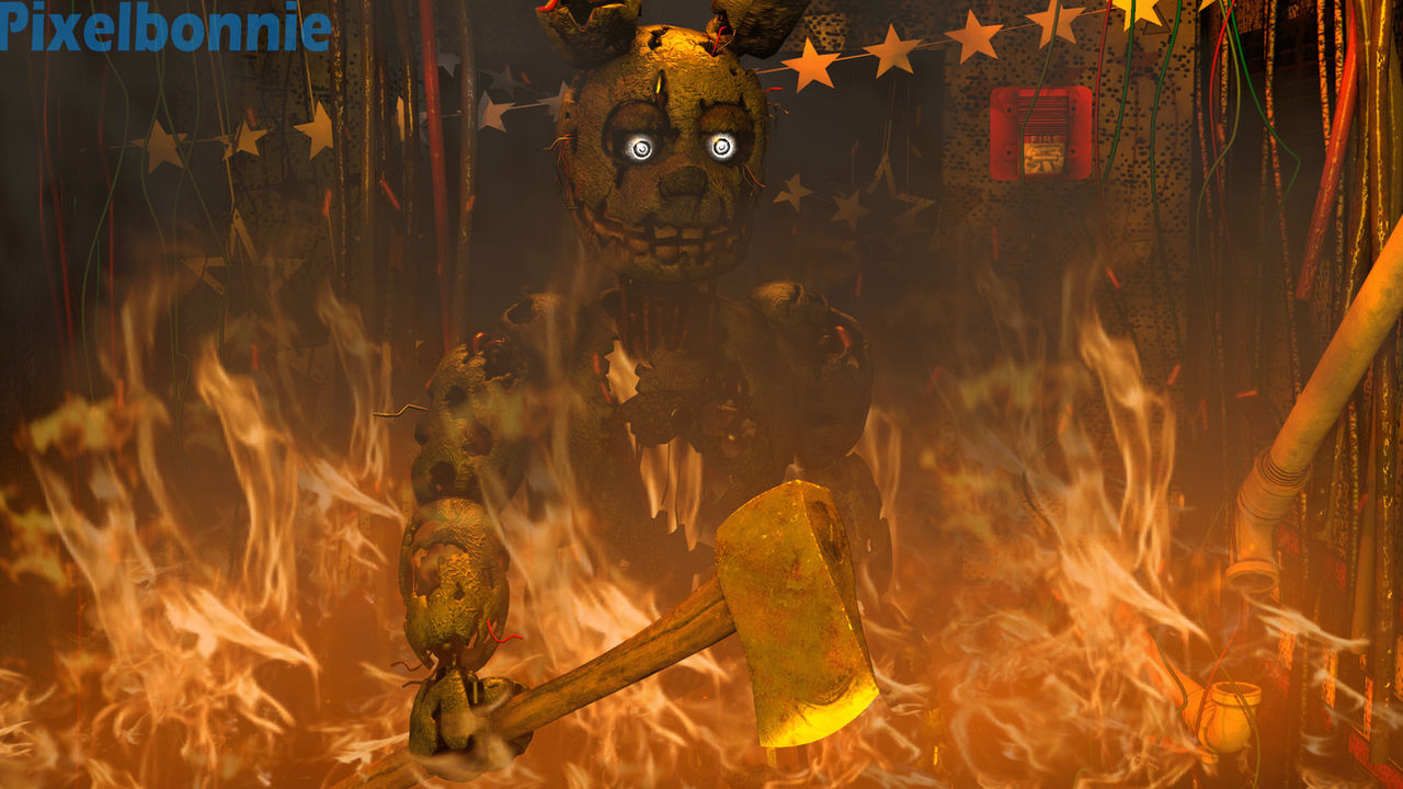 Springtrap Fire Background Springtrap (Fire Version) by daysupergoku on DeviantArt