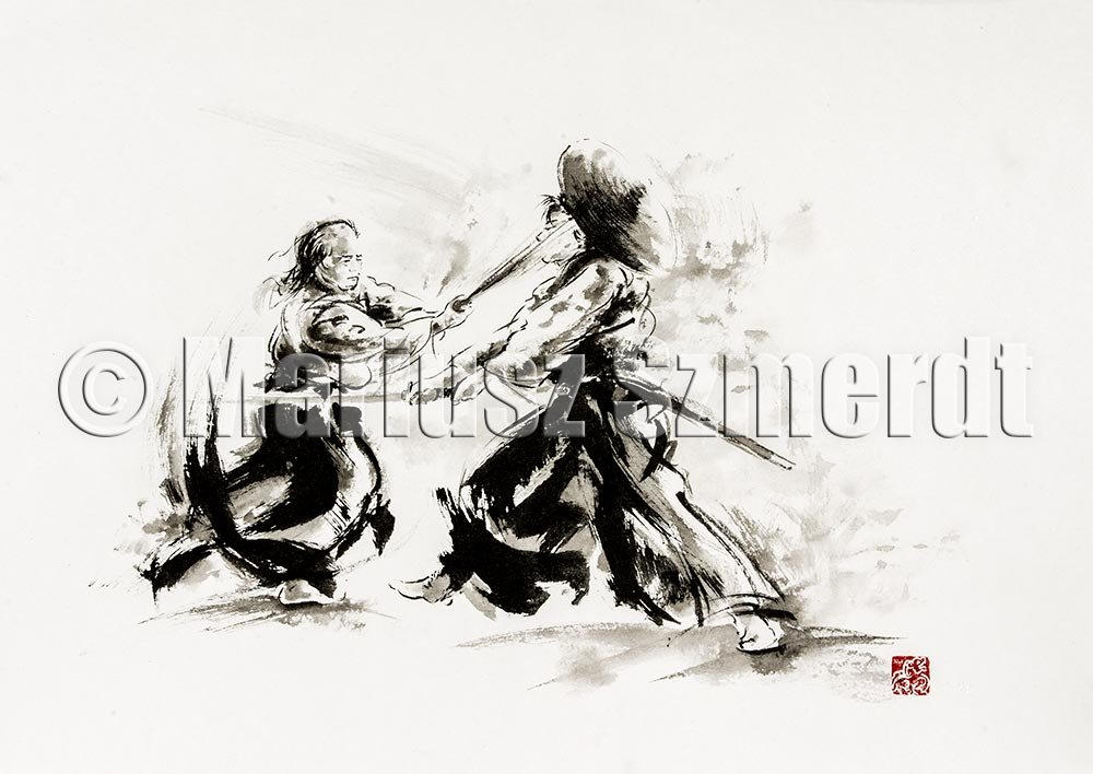 Two samurais fighting by MariuszSzmerdt