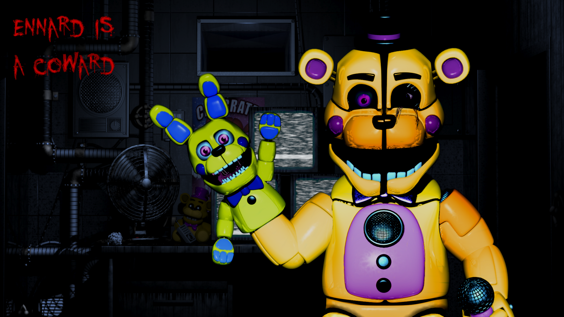 Fmr Springtrap Funtime Fredbear w/ Springtrap by GamerOC on DeviantArt