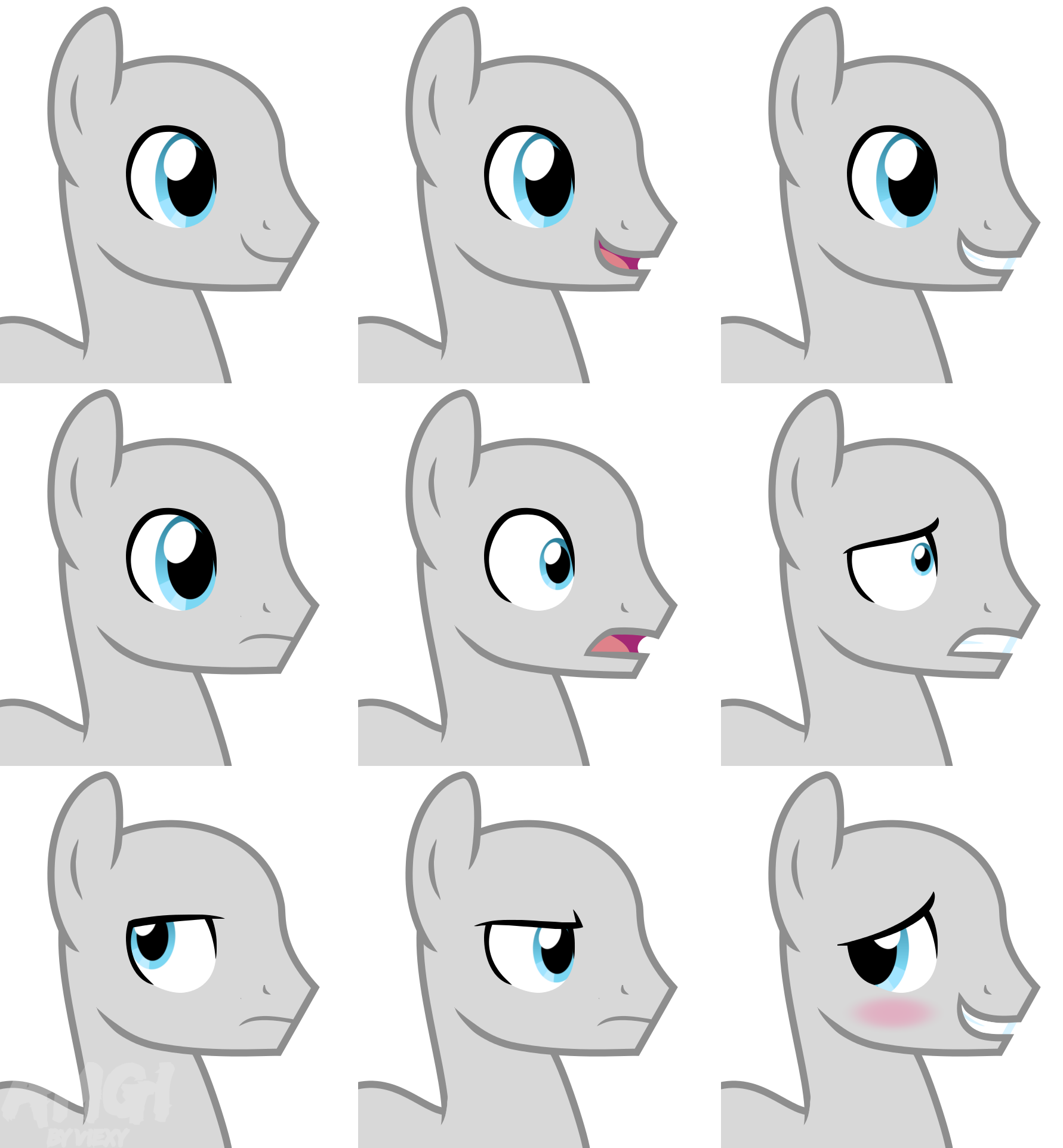 Pony stallion base's expressions by AmgiWolf on DeviantArt