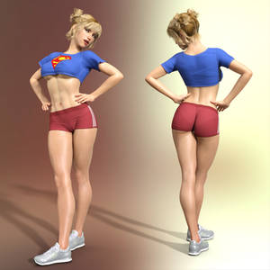 Supergirl - Red yoga shorts