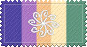 median system flag with many-armed symbol on it