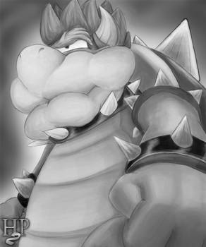 The Evil Koopa King B and W