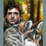 Rob Stark and Grey Wind Direwolf