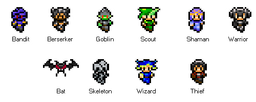 8-bit Dungeon Crawler Characters