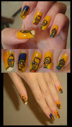 Simpsons nail art by happybutterfly