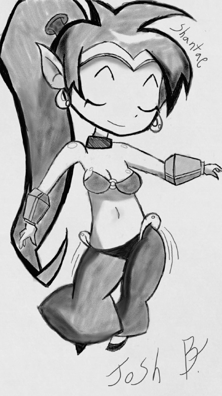 shantae  BW wiiu art academy sketchbook