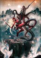 Octopussy vs. Samurai Sugar by kunkka