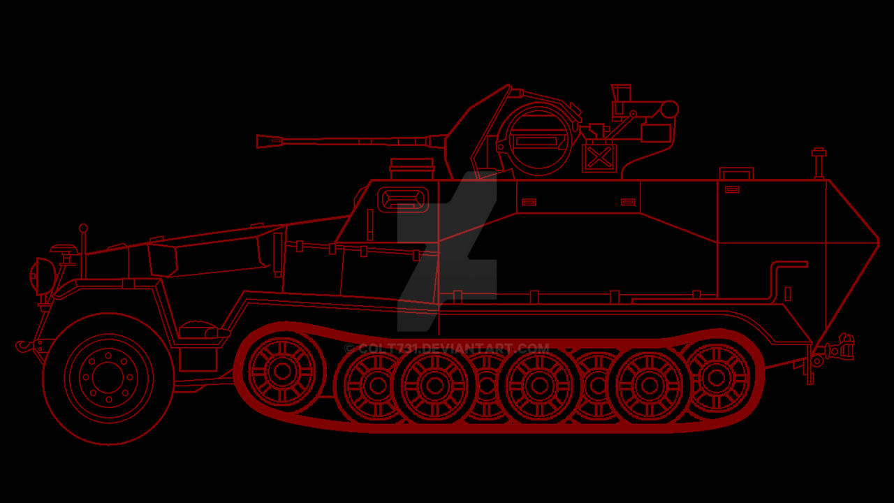 SdKfz 251 17 Schutzenpanzerwagen. The flak track
