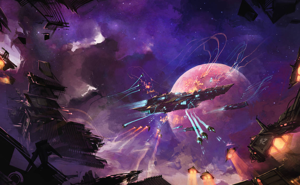 Deviantart Space Fight Space battle by Microkey on DeviantArt