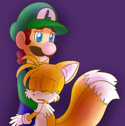 AT: luigi comforts tails