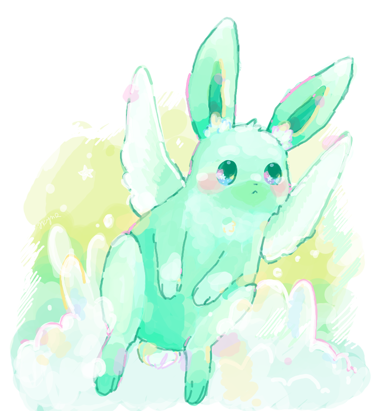 flying mint bunny by skyna on DeviantArt