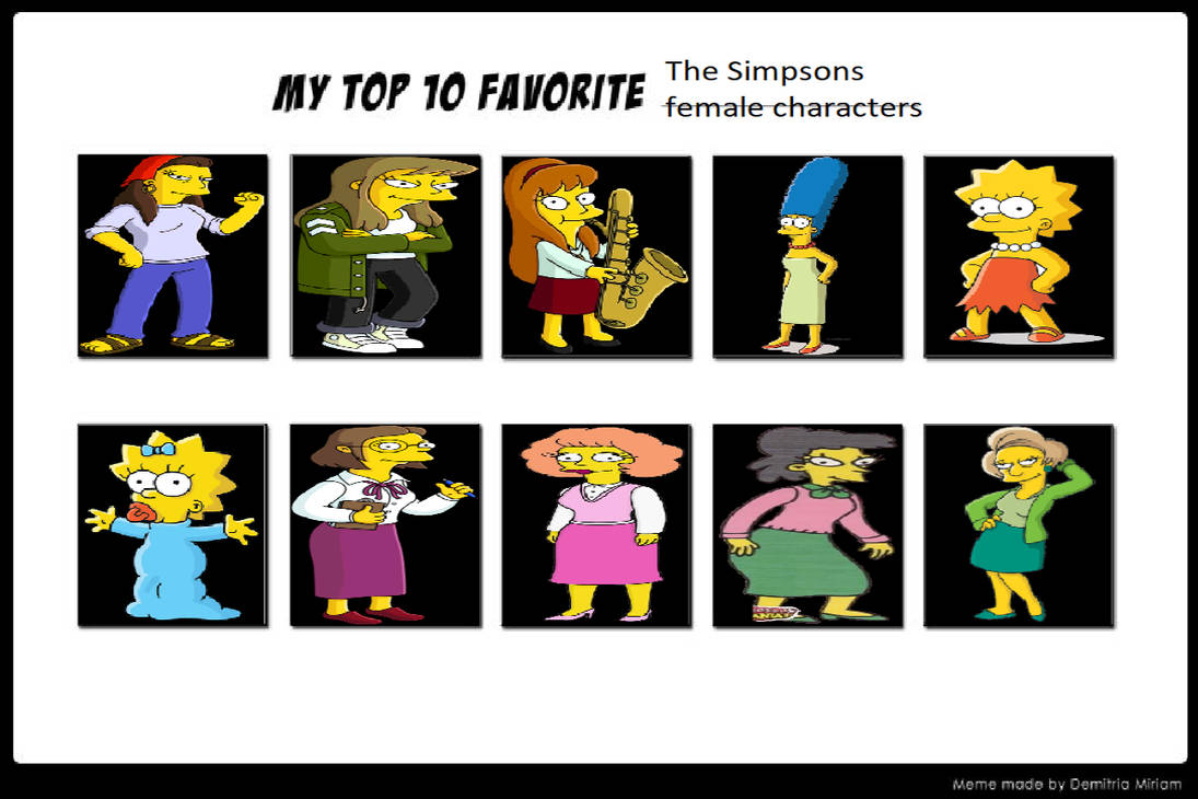 Girl Rapper Simpsons My Top 10 Favorite The Simpsons female characters by BenHughes14 on ...