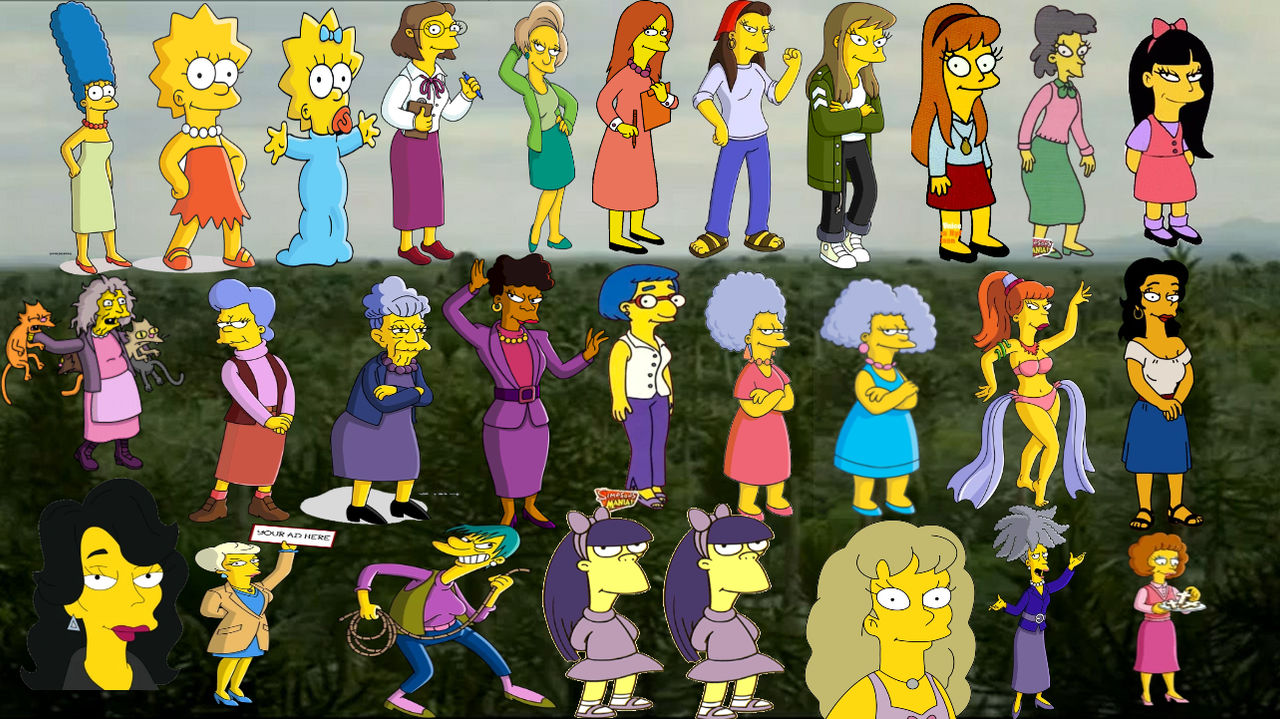 The Simpsons Females At The Carboniferous Period By BenHughes14 On the-simpsons-females-at-the-carboniferous-period-by-benhughes14-on