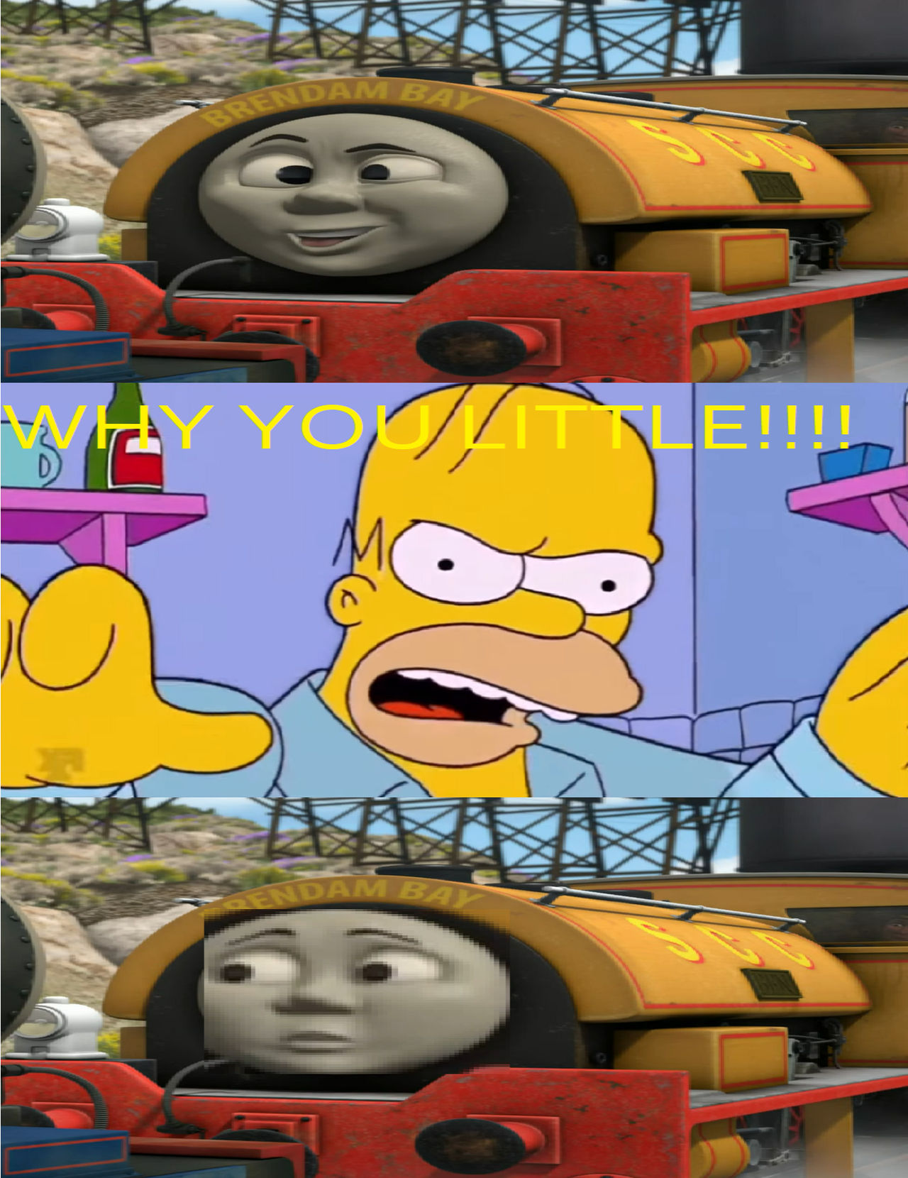 Homer Simpson got angry at Ben The Tank Engine by BenHughes14 on DeviantArt