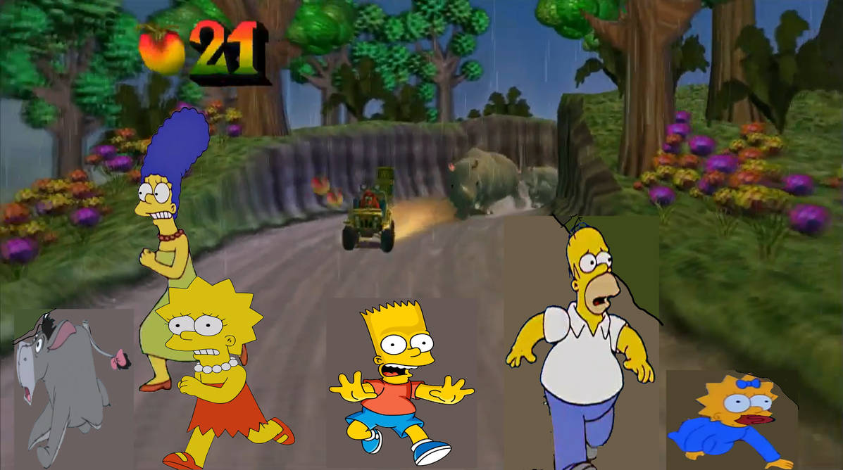 Simpsons Rumble Eeyore and The Simpsons in Jungle Rumble by BenHughes14 on DeviantArt