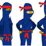 D'arcy, Ramona and Gloria as blue ninjas