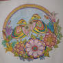 Relaxing coloring book: Birds of flowers 