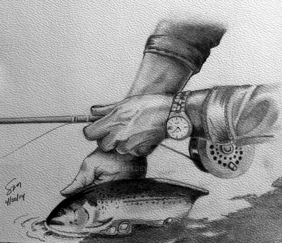 Catch N Release' Fly Fishing Pencil Sketch by Moulton71 on DeviantArt