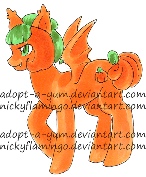 Mellowcreme  Pumpkin Bat Pony Adopt CLOSED