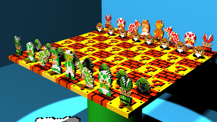 8-Bit Mario Chess Set by Rainsenigma on DeviantArt
