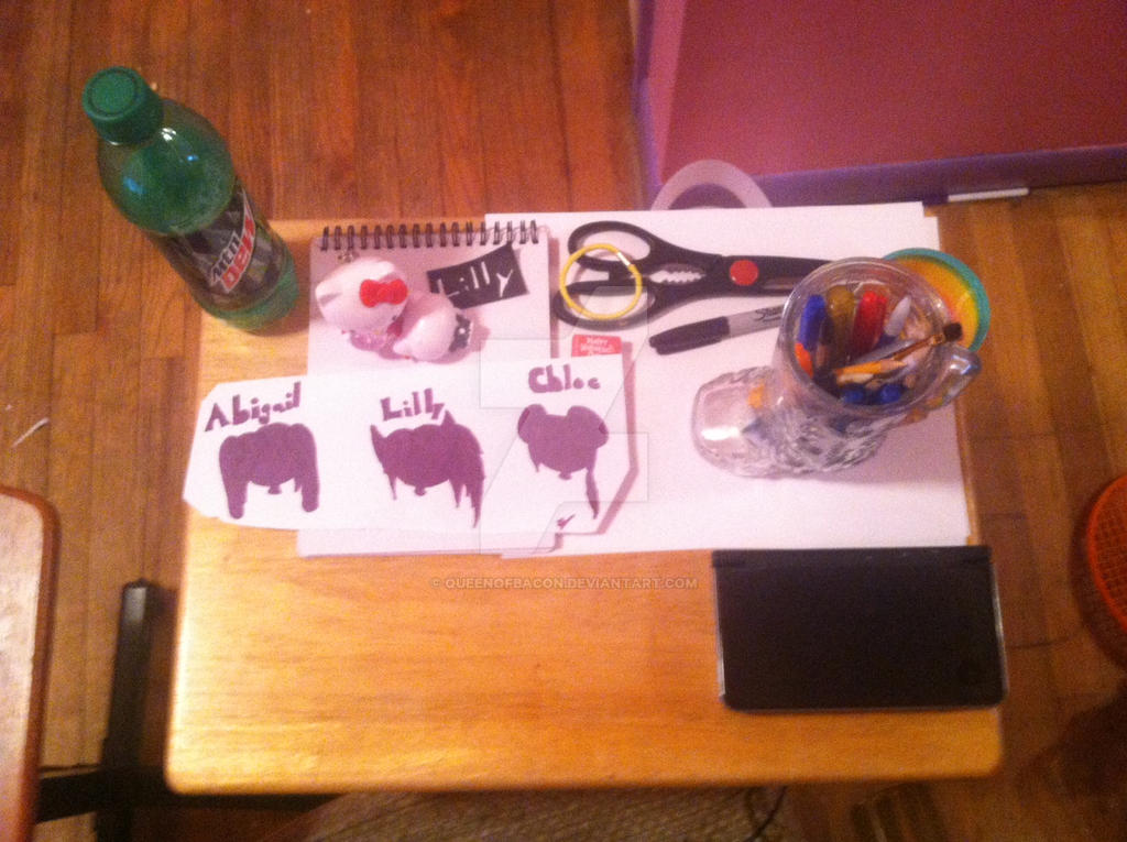 My random desk by QueenofBacon on DeviantArt