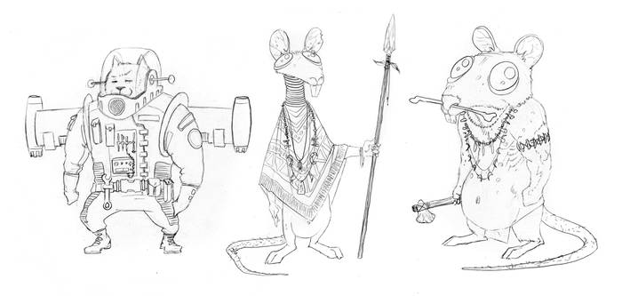 Cat and Mouse minicomic - final character concepts